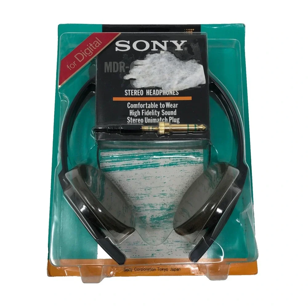 Vintage Sony MDR-S101MK II Stereo Headphones Digital Unimatch Plug New